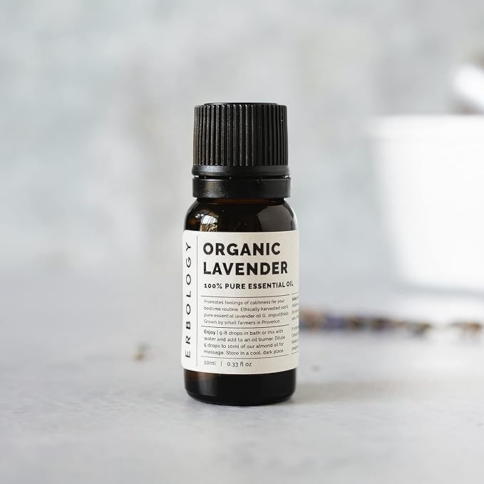 Erbology Organic Pure Lavender Essential Oil 0.34 fl oz - Small Batch - Sustainably Sourced Straight from Farm in Provence, France
