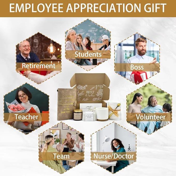 Thank You gift Set for Women & Men - New Employee Welcome, Coworker Farewell, Teacher Appreciation, Office Gift Baskets for Social Worker, Secretary, Going Away Gift