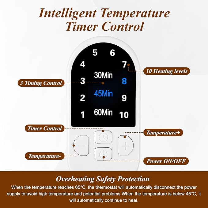 Heated Cap for Deep Conditioning: Upgraded Extra Large 10-Level Fast Heating 3 Time Settings Hair Steamer Cap for Natural Black Hair Portable Thermal Steam Cap for Home Hair Treatment - Black