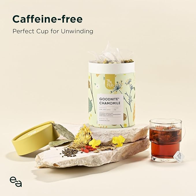 Tea Facto Goodnite* Chamomile Tea Bags with Chrysanthemum Tea for Soothing Comfort - 25 Bulk Pack Goodnight/Chamomile25