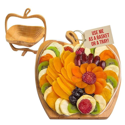 BONNIE AND POP - Dried Fruit Gift Basket - Healthy Gourmet Snack Box - Holiday Food Tray - Variety Snacks - Birthday, Sympathy, Mom, Dad, Corporate Tray - Bonnie & Pop