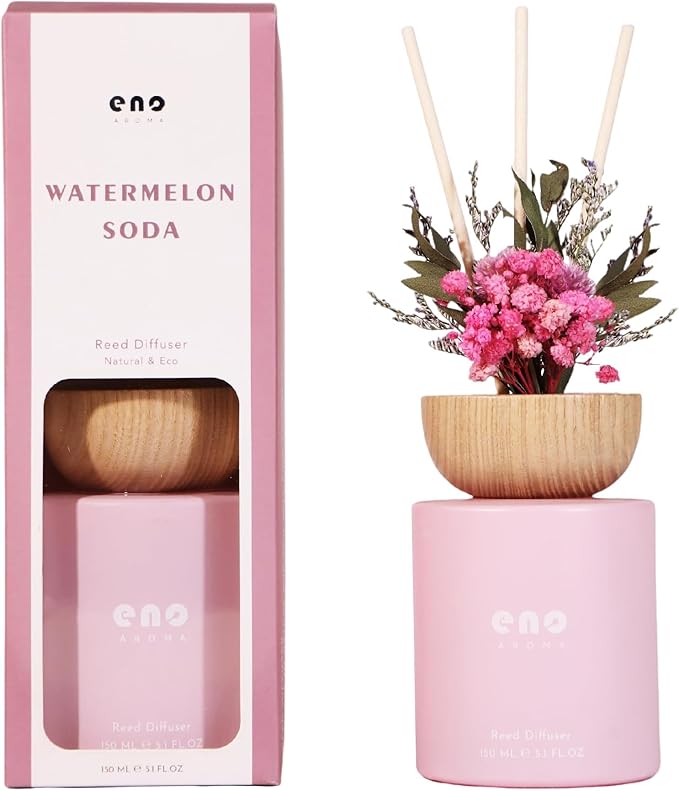 Reed Diffuser Set with Really Dried Flowers, Essential Oils Scented Diffuser with Sticks, Air Fresheners Home Fragrance for Bathroom Shelf Decor & Gift, 5.1oz / 150ml