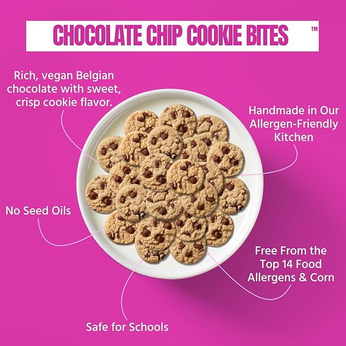 Every Body Eat Crunchy Cookie Bites, Gluten & Dairy Free, Vegan, School Safe Lunch Snacks, Single Serve (Pack of 20) (Chocolate Chip)