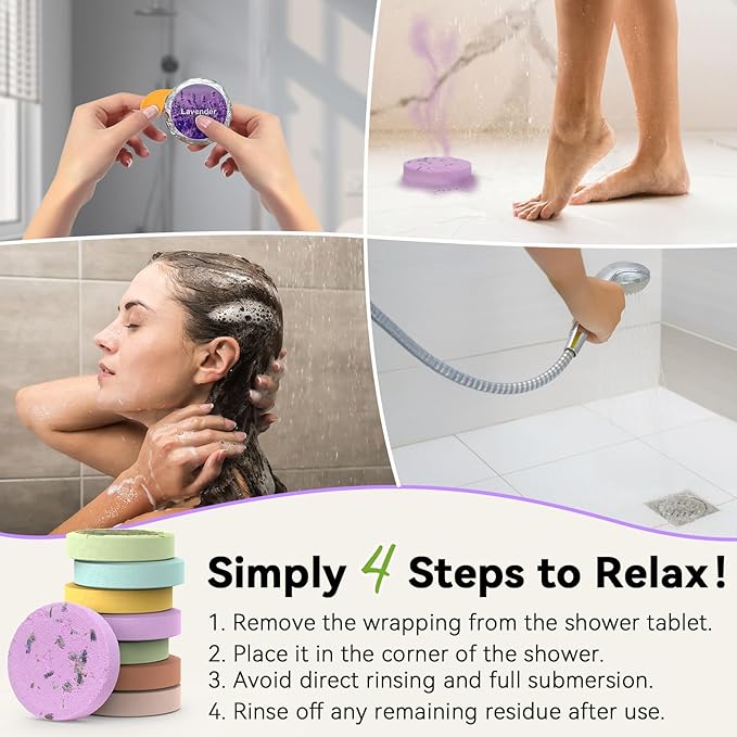 Shower Steamers Aromatherapy 8 Pack, Birthday Gifts for Women Men & Luxury Gift Box Packaging, Premium Shower Bombs with Natural Essential Oils, Home Spa Stress Relief, Relaxation Self Care