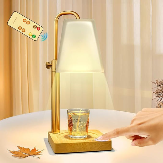 Candle Warmer Lamp with Timer Electric Wax Warmer for Scented Wax Melt Warmer Melter for Jar Candles Touch and Remote Control Dimmable Adjustable Height Gifts for Women 2 Bulbs,Frossted Glass