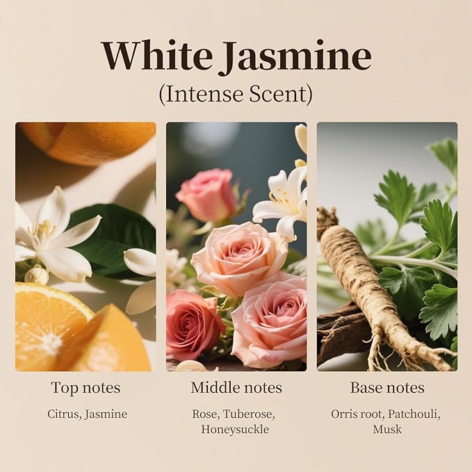Concentrated White Jasmine Diffuser Oil Luxury Hotel Scent Refill for Commercial Diffusers,Reed Diffuser,Long-Lasting Aroma,500ml(16.9fl oz)