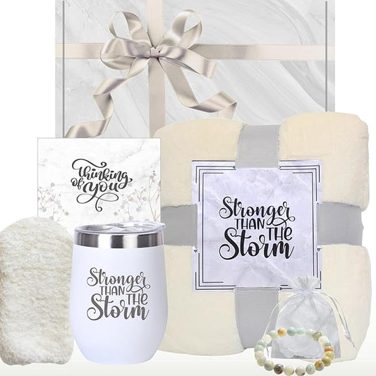 Get Well Soon Gifts for Women - Thinking of You Care Package for Cancer Recovery, Surgery, Sick Friend, Hospital Comfort, Chemo Care Treatment, Sympathy - Thoughtful Gift Box (Beige)