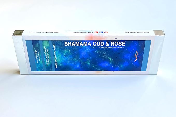 Shamama, Oud (Agarwood) & Rose Blend - Artisan Luxury Masala Incense Sticks - Divine Scent for Home, Meditation and Yoga - Handcrafted 30 Sticks