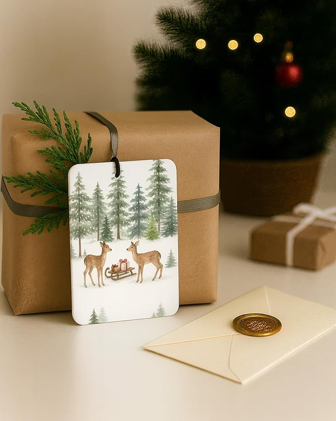 Green Christmas Berry Car Air Freshener 4 Pcs, Hohoho Winter Xmas Pine Tree Reindeer Hanging Air Freshener for Cars Closet Drawer Books, Christmas Car Accessories Mirror Decor for Women Men