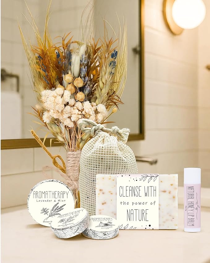 Spa Gifts for Women - Mothers Day Gifts for Mom, Self Care Kit, Birthday Anniversary Care Package Ideas for Wife Girlfriend Her from Daughter Husband Friend, 8PCS Items with Natural Themed