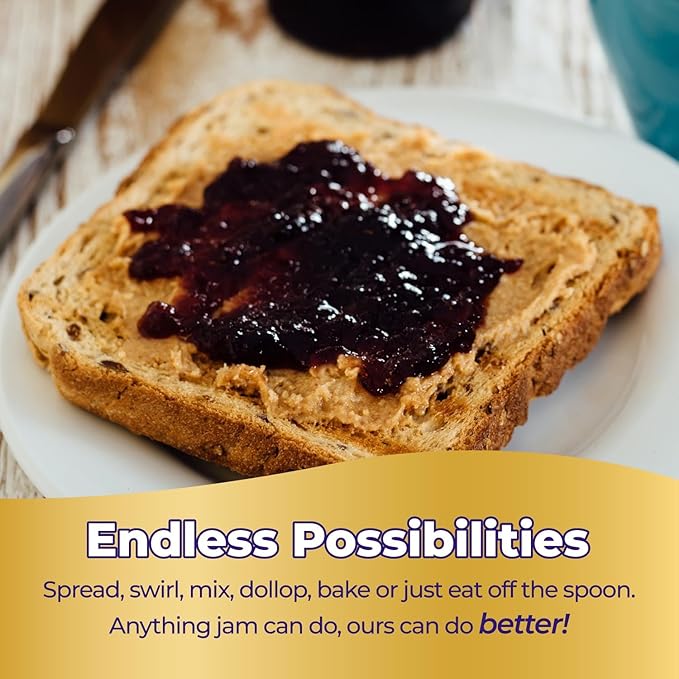 ChocZero Keto Grape Jam, No Added Sugar Fruit Spread Preserves, Concord Jelly, Great Source of Fiber, 12 Ounces (Pack of 1)