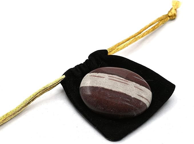Amazing Gemstone Narmada Shiva Lingam Crystals and Healing Stones - Large Palm Stone Crystals Piedra - Crystal for Good Luck, Positive Energy, Meditation - Unique Stocking Stuffers Gifts for Women