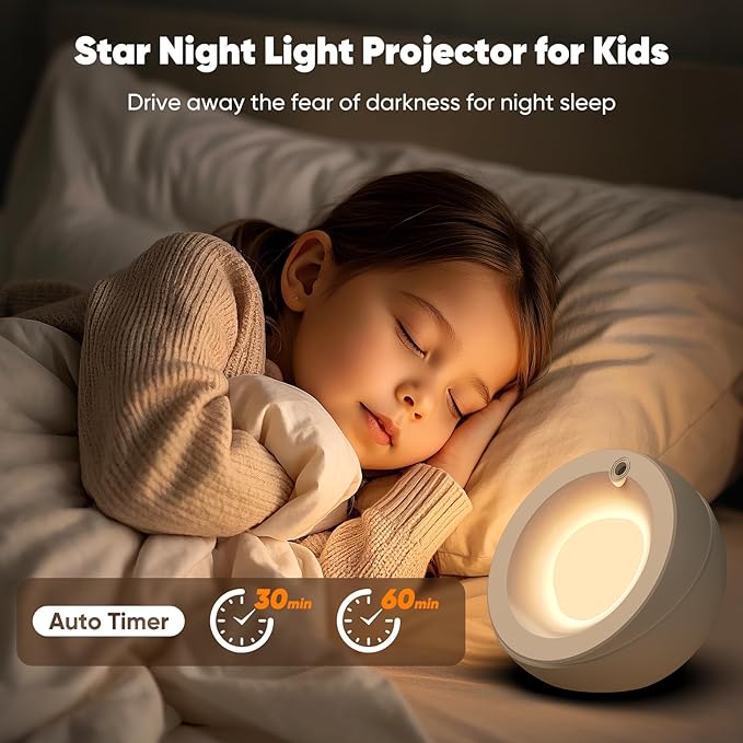 Bedside Table Lamp for Bedroom - Star Night Light with 7 Color Lighting, Small Lamp for Nightstand for Kids, Adults, Living Room, Desk, Dorm, Home