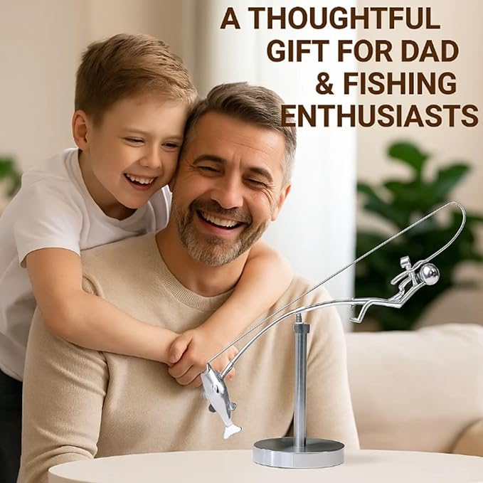 Fisherman Balancing Sculpture - Kinetic Balance Art Decor, The Fisherman Balancing Sculpture Ornament, Creative Balancing Sculpture for Home Office (1PCS)