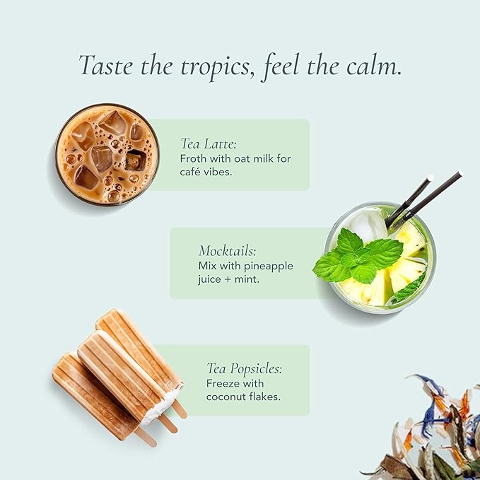 Art of Tea | Organic White Coconut Crème | 12 Count Eco Friendly Sampler Box Assortment | Premium Caffeinated Organic White Tea Variety | Biodegradable Sachets