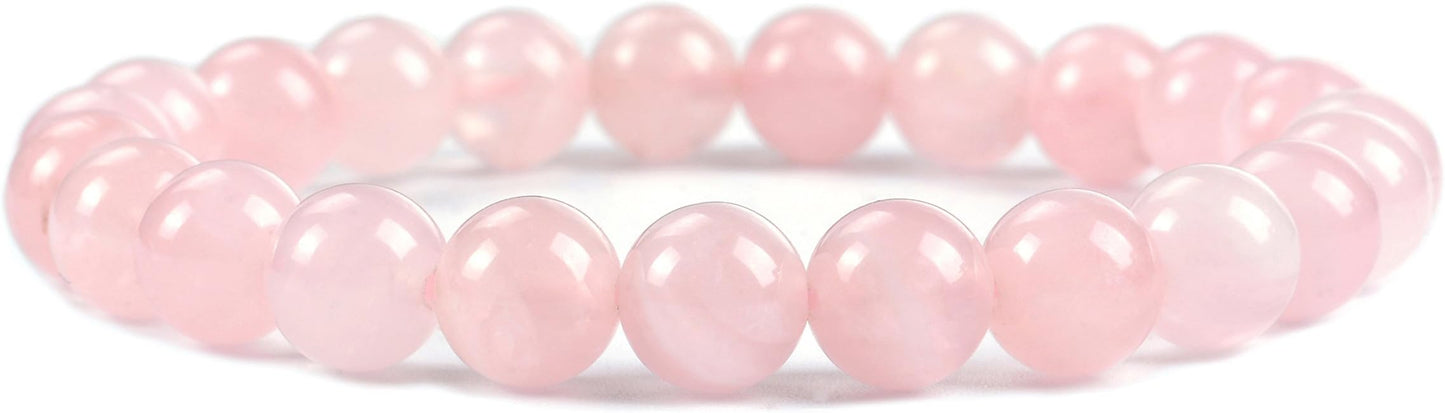 Cherry Tree Collection - Small, Medium, Large Sizes - Gemstone Beaded Bracelets For Women and Men - 8mm Round Beads