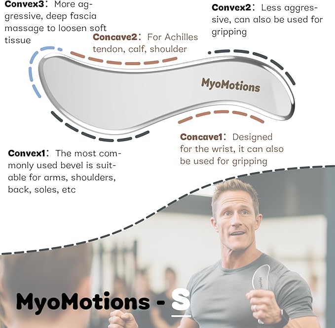 3-Piece Muscle Scraper Tool Set for IASTM Therapy - Stainless Steel Gua Sha Tool for Myofascial Release and Deep Tissue Massage Tool Set