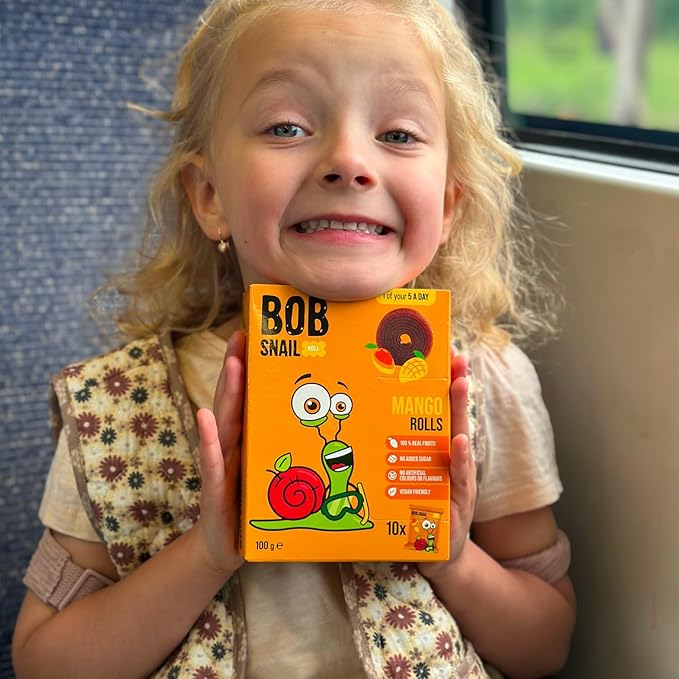 Bob Snail Exotic Mix Fruit Roll Ups – Healthy Sweets, Real Dried Fruits Snacks, No Added Sugar, Vegan, Nut Free, Candy for Adults and Kids – Flavour 50 pcs, 500g (Mango & Strawberry)