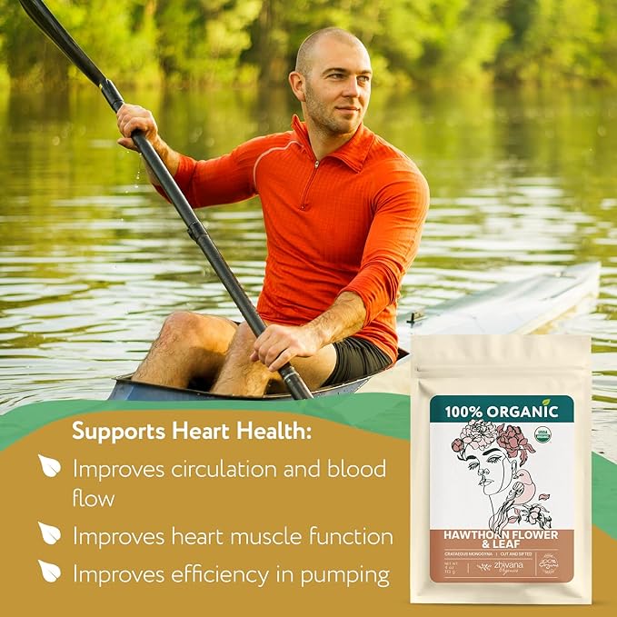 Hawthorn Leaf & Flower Tea Organic (4oz.) - Loose Hawthorne Tea for Blood Pressure Balance, Cardiovascular Health, Heart Support - Espino Blanco Hoja