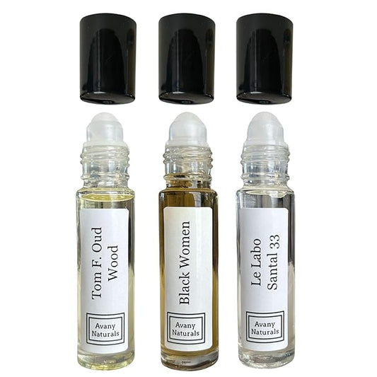 3 Pc Womens Gift Set, Fragrance Oil For Women, Roll On Body Oil, Perfume Samples, Fragrance Oil, Gift For Her, Perfume Oil Sampler, Gift Box (Woody)