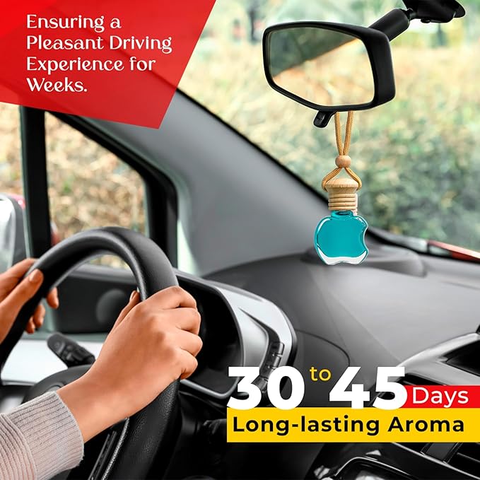 Kabod New Car Scent Hanging Air Freshener | Essential Oil Diffuser for Car | Long-Lasting Fresh Smell | Odor Eliminator for Smoke, Food & Pets | 10 ml