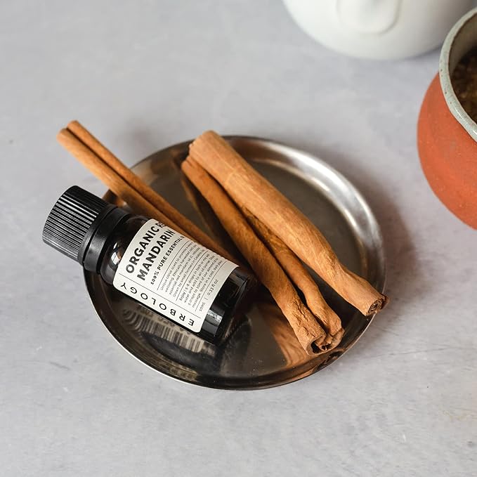 Erbology 100% Organic Pure Red Mandarin Essential Oil 0.34 fl oz - Calming & Rejuvenating - Small Batch - Sustainably Sourced Straight from Farm in Italy