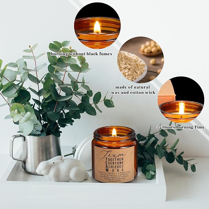 Fumete 10 Pcs Jars Scented Soy Candles 3.5 oz May You Be Proud of The Difference Candles Team Thank You Gifts for Employee Appreciation Gifts Coworker Vet Tech Nurse Teachers(Amber,Team)