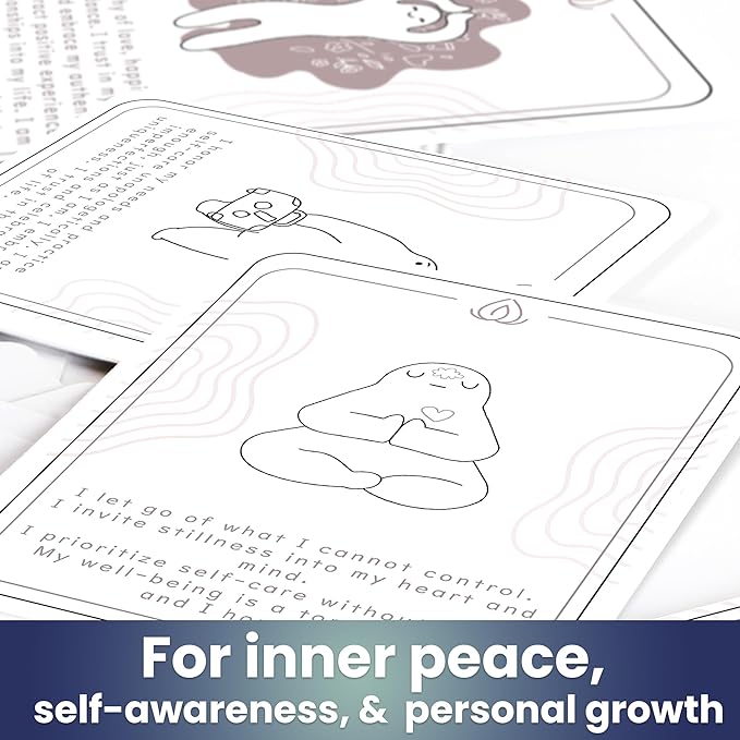 QUOKKA Meditation Cards - 120 Cards for Adults - Anxiety Relief Items Affirmation Cards for Mental Health - Calming Self Care for Women - Perfect Mindfulness Gift for Adult