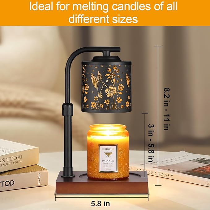 Candle Warmer Lamp with Adjustable Height Dimmable for New Home Decor Electric Candle Warmer for Jar Candles Birthday Gifts for Women Mom(Hummingbird)