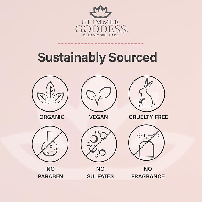 Glimmer Goddess Organic Whipped Body Butter for Women - Moisturizer Cream with Shea & Cocoa Butter, Almonds & Coconut Oil - Rosemary Mint Body Butter, 8oz