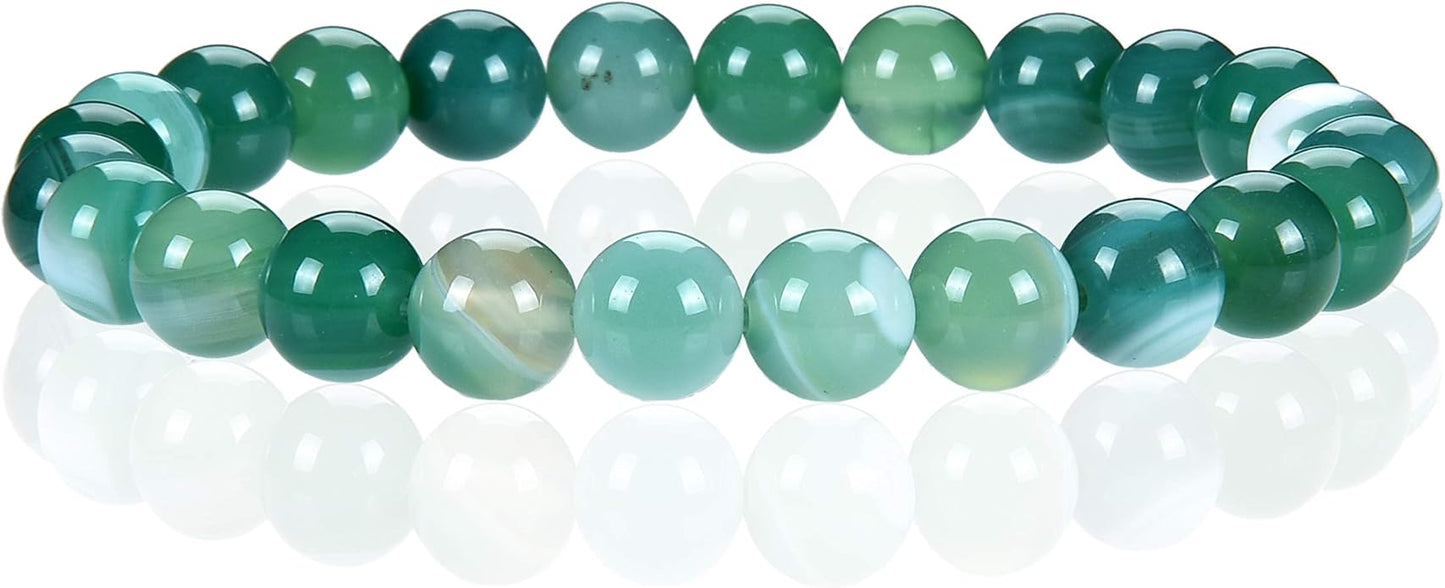 Cherry Tree Collection - Small, Medium, Large Sizes - Gemstone Beaded Bracelets For Women and Men - 8mm Round Beads