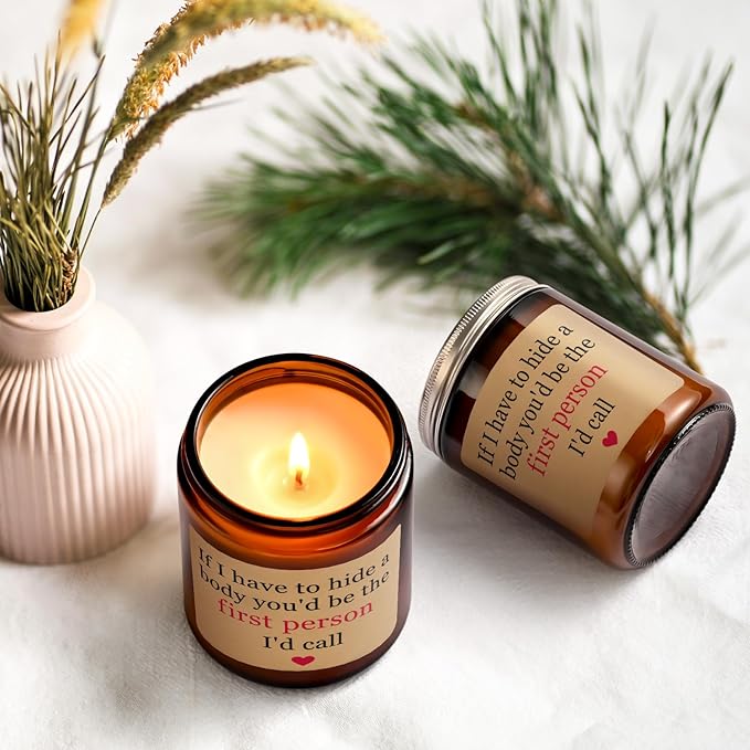 LiqCool Sister Gifts: Christmas & Birthday Funny Gifts for Friends, Women, Men - Lavender Scented Candle (7 Oz, Brown)