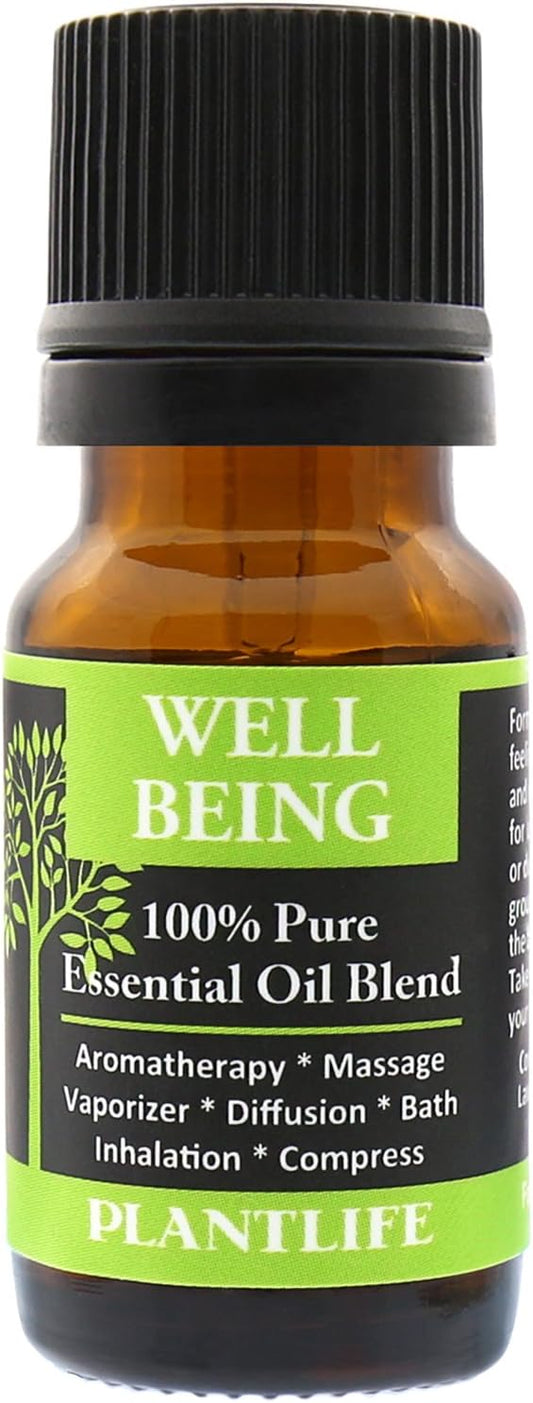 Plantlife Well Being Aromatherapy Essential Oil Blend - Straight from The Plant 100% Pure Therapeutic Grade - No Additives or Fillers - Made in California 10 ml