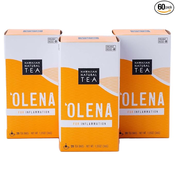 Olena Turmeric Tea, Herbal Green Tea Blend, All-Natural and Antioxidant-Rich Wellness Tea with Ginger and Black Pepper, Vegan and Keto-Friendly, 60 Tea Bags - Hawaiian Natural Tea