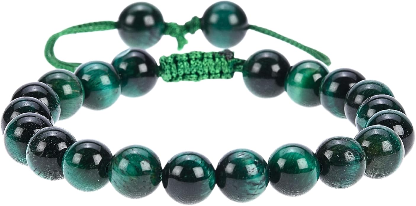 Energy Protection Crystal Handmade Adjustable Bead Bracelet Perfect for Men, Women’s Gift - Gemstone Healing Stretch Bracelet Pulsera Para Hombre Mujer Stocking Stuffer