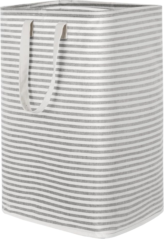 Lifewit Laundry Hamper Large Collapsible Laundry Basket, Freestanding Waterproof Clothes Hamper Storage with Easy Carry Handles for Clothes in Bedroom Bathroom College Dorm for Adults, Gray, 80L