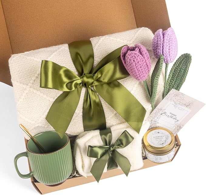 Anforsun Birthday Gifts for Women, Self Care Gifts Get Well Soon Gifts Package, Relaxing Care Package, Happy Birthday Gift Basket for Women, Her, Mom, Sister, Best Friend, Wife, Girlfriend, Coworker