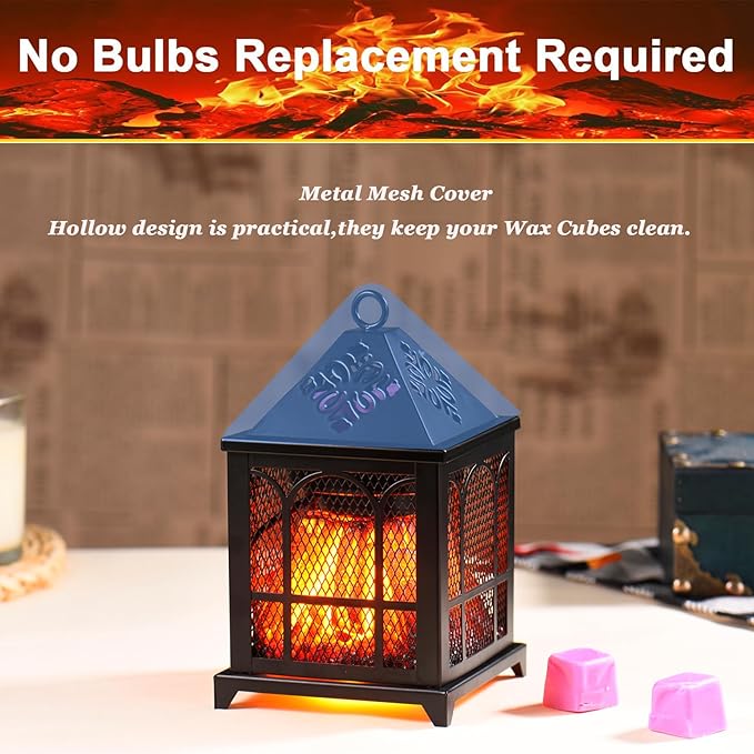 Dicimi 4-in-1 Wax Melt Warmer - Metal Wax Melt Warmer for Scented Wax,Candle Wax Burner,Fragrance Warmer Wax Melt Melter for Home Decor Office,Birthday Present for Women(Black, House)