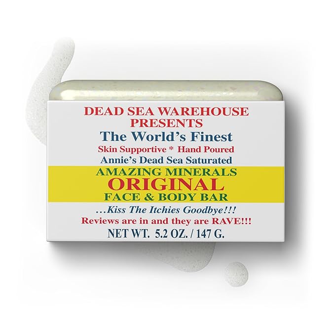 Dead Sea Warehouse - Dead Sea Salt Soap Bar - Original Face & Body Bar - Hydrating Mineral Soap for All Skin Types, Fragrance-Free - 5.2 oz