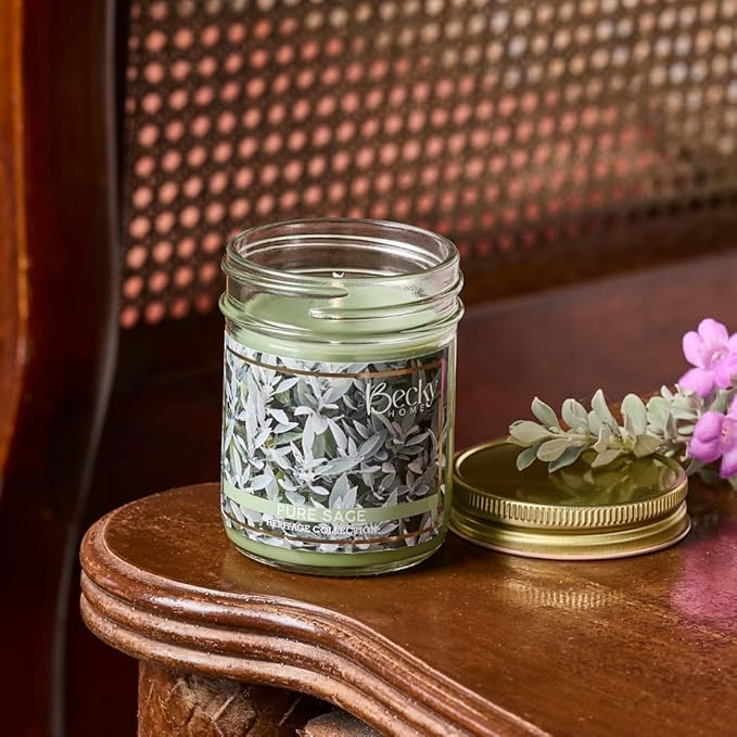 8oz Pure Sage Scented Candles for Home, 45 Hrs Soy Wax Candle for Cleansing House, Aromatherapy & Manifestation, Candle Gifts for Men and Women