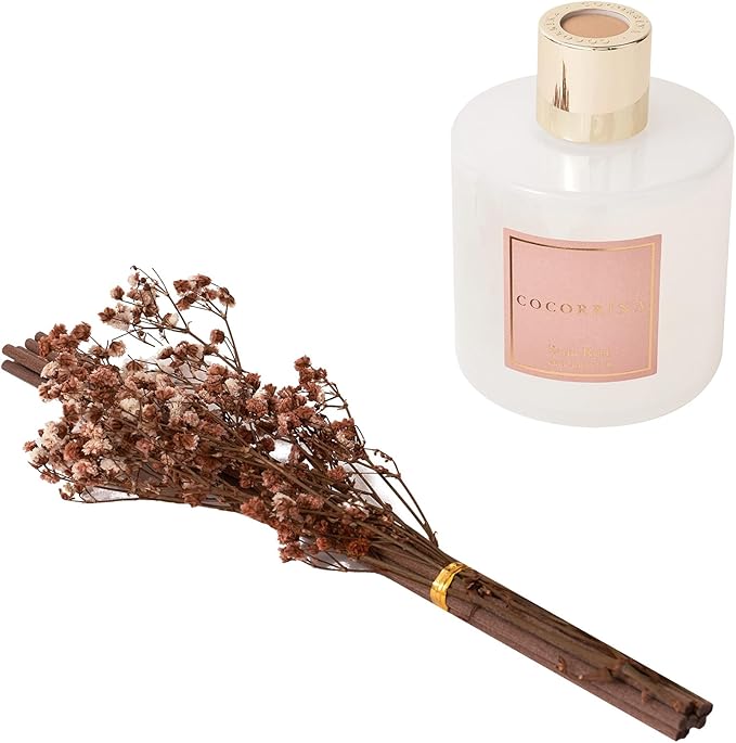 Cocorrína Reed Diffuser Sets- Satin Rose Scented Diffuser with Sticks Home Fragrance Reed Diffuser for Bathroom Shelf Decor