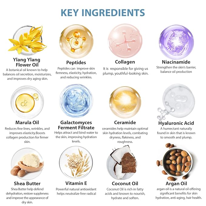 55 Pcs Face Sheet Masks Skin Care, Bio-Collagen Overnight Hydrogel Mask for Women & Men, Under Eye Patches, Gel Lip Mask, Lip Scrub, Face Serum, Christmas, Mother's Day, Valentine's, Birthday, Dad