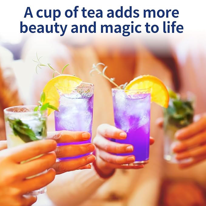 EILIN YHT Butterfly Pea Flower Tea Bags Organic Dried Flowers Natural Blue Tea 50 Counts