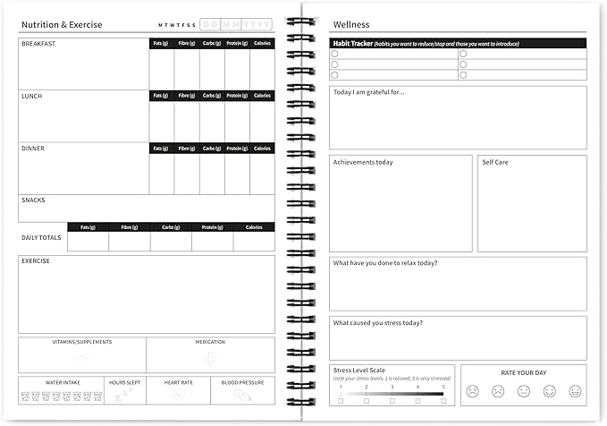 Better Health - Exercise, Nutrition & Wellness Journal - Stay healthy with our handy, simple tracking charts - A5 size with 104 undated pages - For A Happier, Healthier Life (Beige)