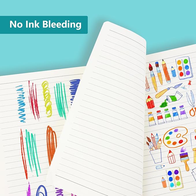 Journals for Writing, A5 Leather Ruled Notebook with 400 Pages, 100 Gms College Ruled Journal with Thick Paper, Hardcover with Inner Pocket & Pen Holder, Lake Green