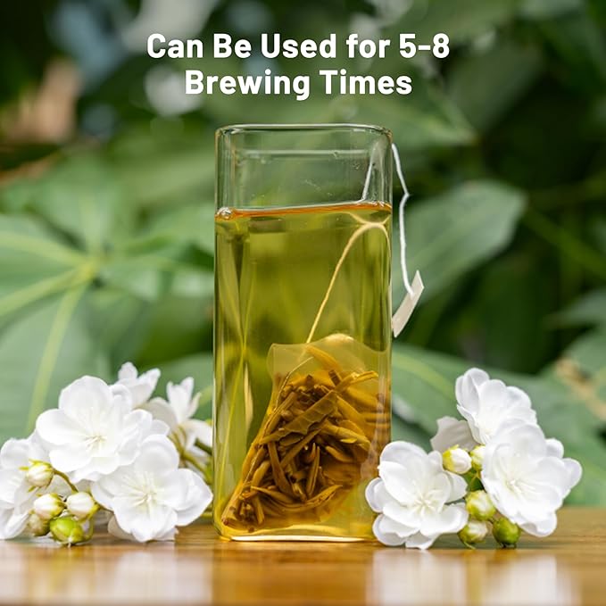 iTeaworld Jasmine Green Tea Loose Leaf Samplers Set, With Different Flowery Aromas, No Sweetener, Sweet After Taste, 4 Different Grades of Jasmine Tea Loose Leaf, 16 Pack/56g