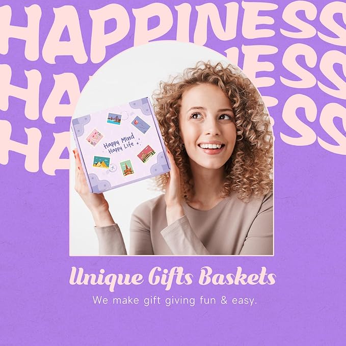 Gift Baskets for Women, 9pcs Unique Happy Birthday Gifts for Women, Best Mothers Day Christmas Gifts Get Well Soon Basket Appreciation Ideas Box w/ Tumbler Her Mom Sister Friend Friendship Teacher