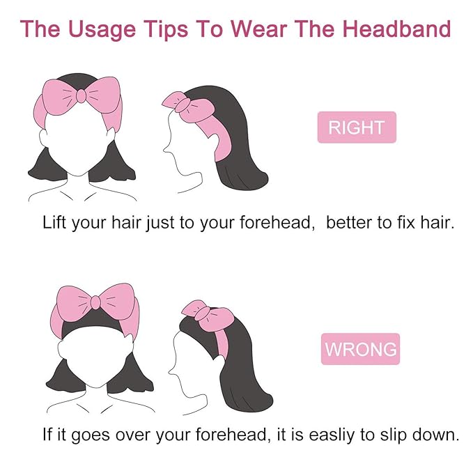 Casoty 6 Pieces Bow Hair Band Spa Headband for Washing Face Terry Cloth Makeup Headband for Face Washing Shower Skin Care Yoga Spa Party Supplies for Women Girls