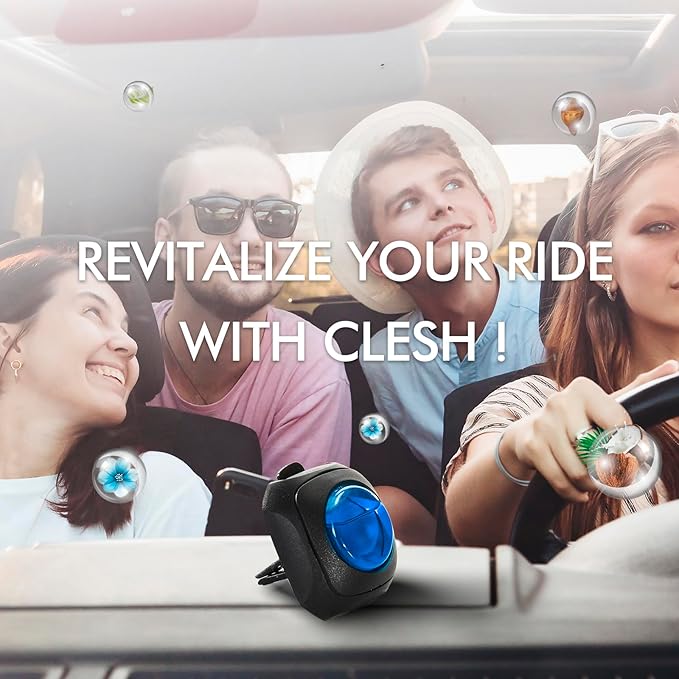 Car Air Fresheners, Ocean, 6-Pack, 4ml Each, Car Fresheners for Women Men, Long Lasting Air Freshener for Car Vent Clips, Car Refresher