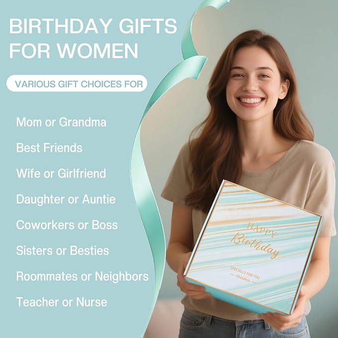 Birthday Gifts for Women Friendship, Birthday Gift Basket for Women Mom Sister Best Friend Her Wife Girlfriend Daughter Aunt Coworker Boss, Unique Bath Sets Self Care Relaxing Spa Gift Baskets